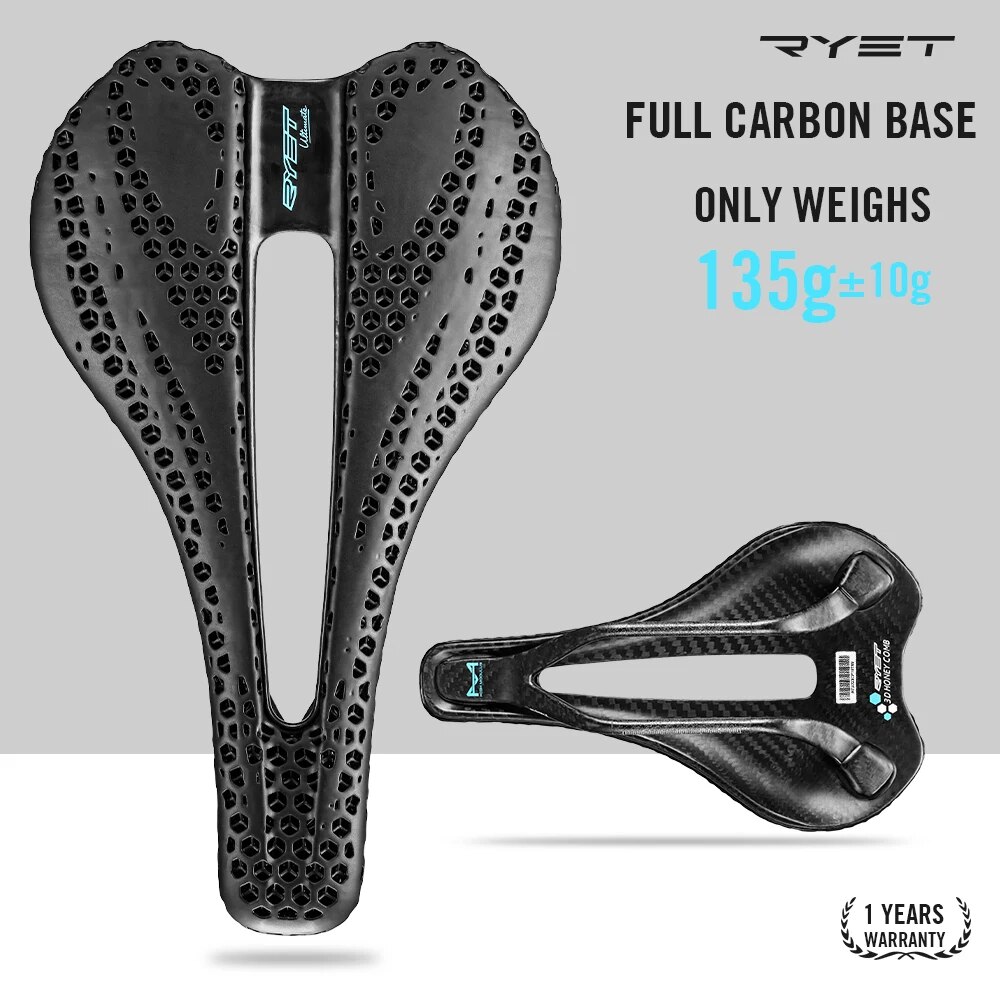Carbon Fiber Saddle - RYET Carbon 3D Printed sella Ultralight