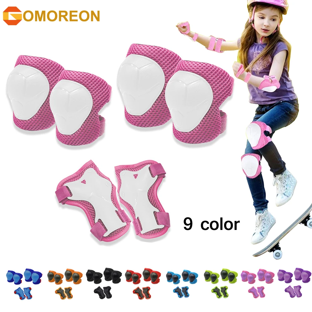 Cycling Protective Gear For Kids - GOMOREON 6 pz/set bambini ginocchiere gomitiere